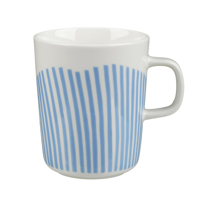 Marimekko - Oiva Uimari Mug with handle 250 ml, white / light blue