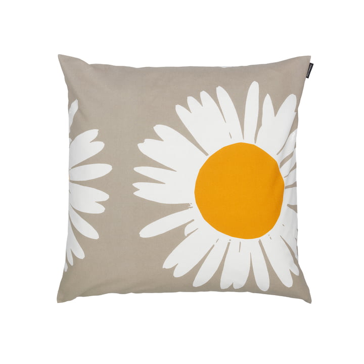 Marimekko - Auringonkukka Pillowcase 50 x 50 cm, beige / white / yellow