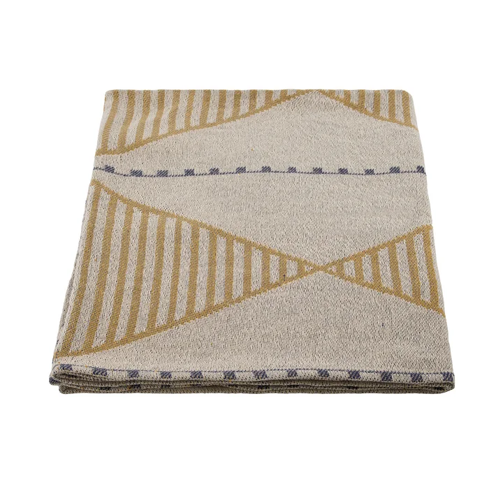 House Doctor - Blanket Jaipu, 130 x 180 cm, mustard yellow