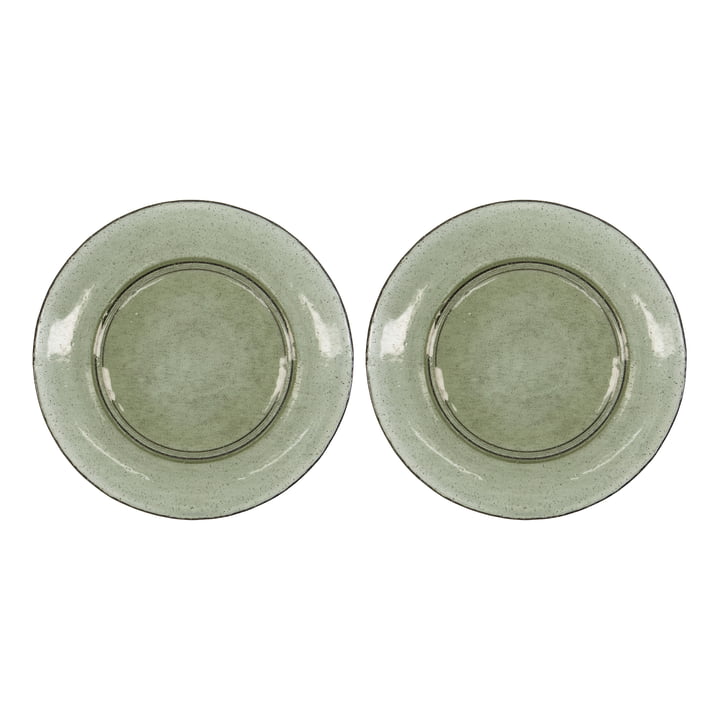 Rain Plate, Ø 27 cm, green (set of 2) from House Doctor