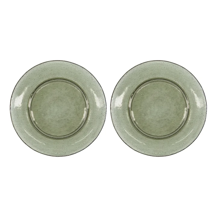 Rain Plate, Ø 27 cm, green (set of 2) from House Doctor