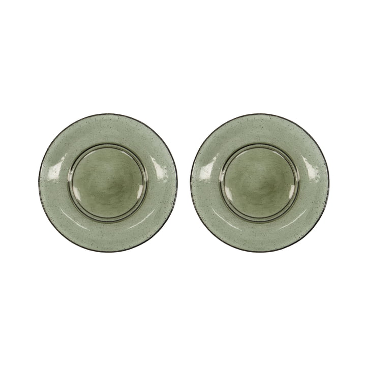 Rain Plate, Ø 21 cm, green (set of 2) from House Doctor