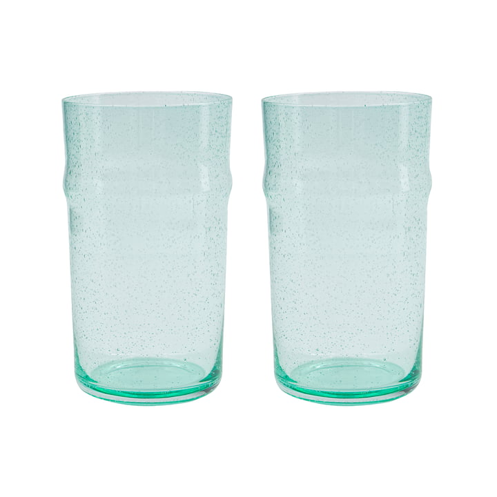 Rain Drinking glass, h 14 cm, blue (set of 2) from House Doctor