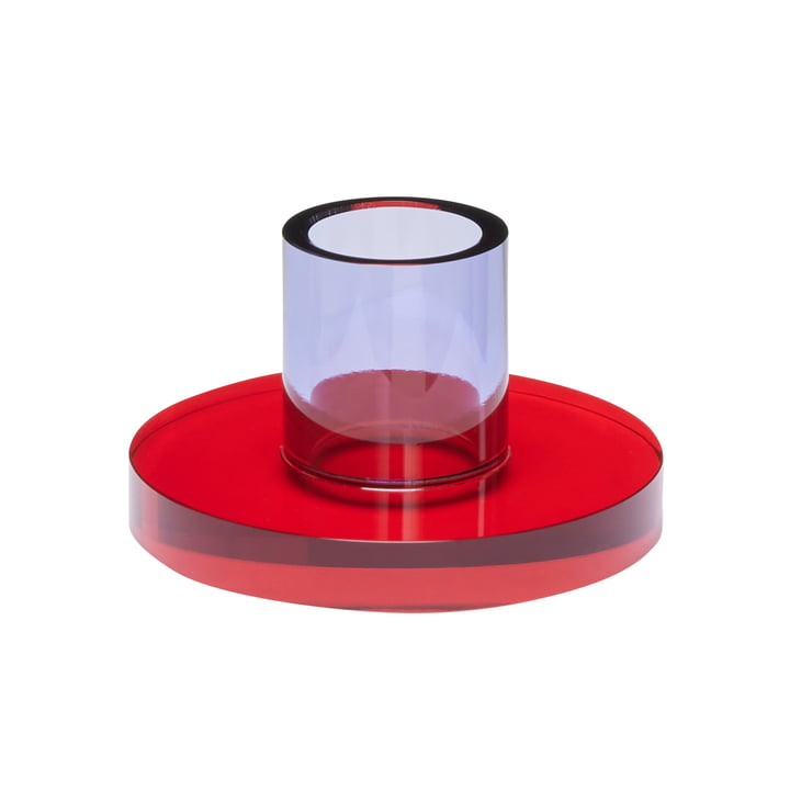 Astra candlestick small, red / purple from Hübsch Interior