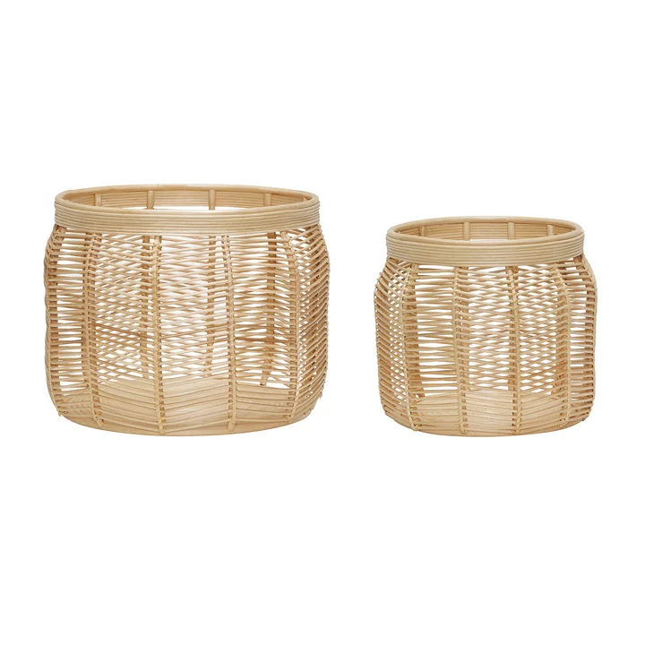 Luna Storage basket, rattan natural (set of 2) from Hübsch Interior