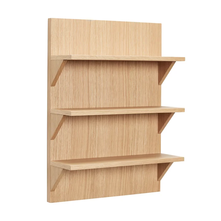 Straight Wall shelf, natural oak from Hübsch Interior
