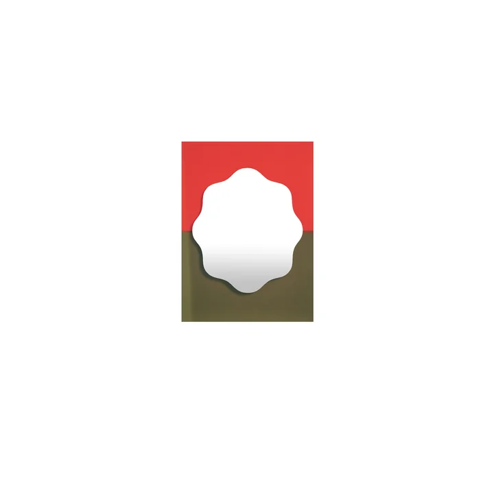 Wander Mirror, 40 x 55 cm, vermilion / khaki from Petite Friture