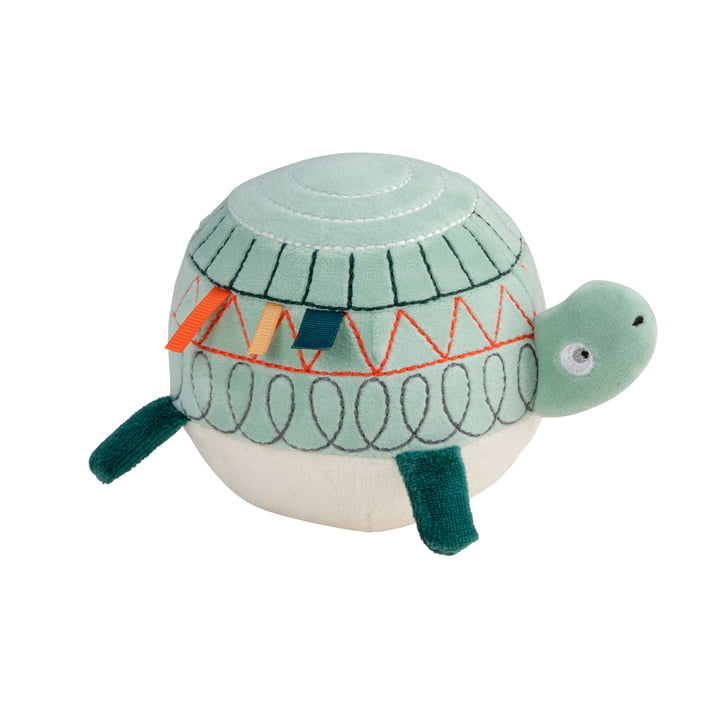 Fabric ball with bell Turbo the turtle from Sebra in color green
