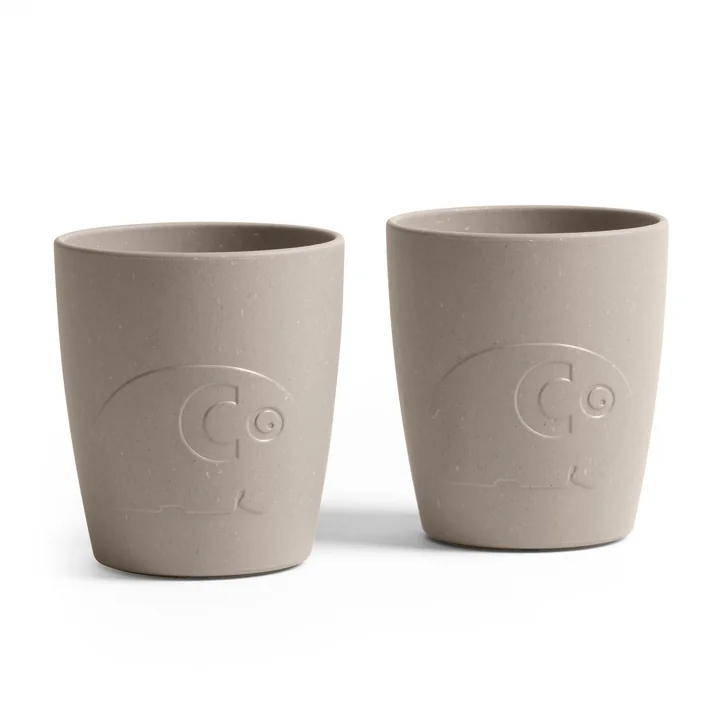 MUMS Children's mug from Sebra in color jetty beige (set of 2)
