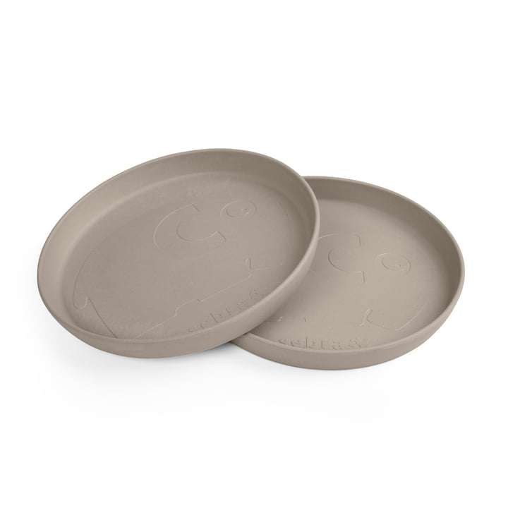 MUMS Children's plate from Sebra in color jetty beige (set of 2)