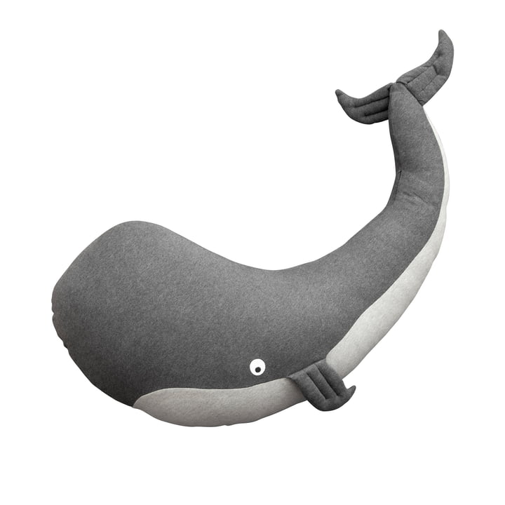 Nursing pillow Marion the whale from Sebra in color gray