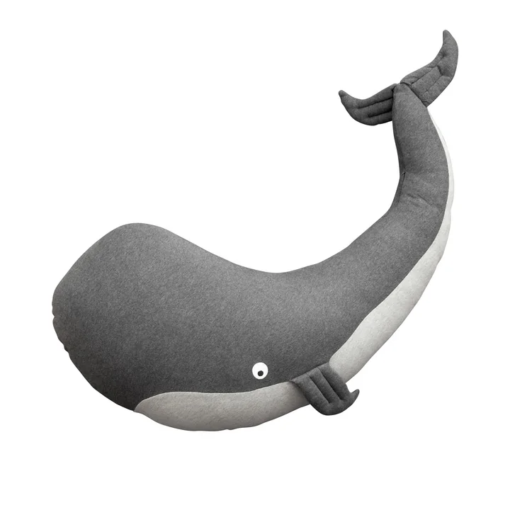 Nursing pillow Marion the whale from Sebra in the color grey