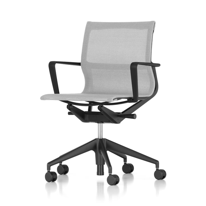 Vitra - Physix Studio Office swivel chair, cover TrioKnit silver, frame deep black