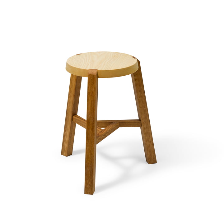 Y-stool H 45 cm from Auerberg in ash oiled / oak oiled