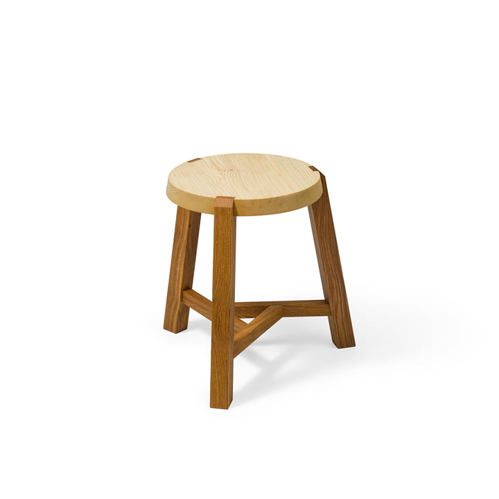 Y-stool H 35 cm from Auerberg in ash oiled / oak oiled