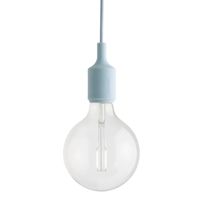 Socket E27 LED pendant light from Muuto in the finish light blue