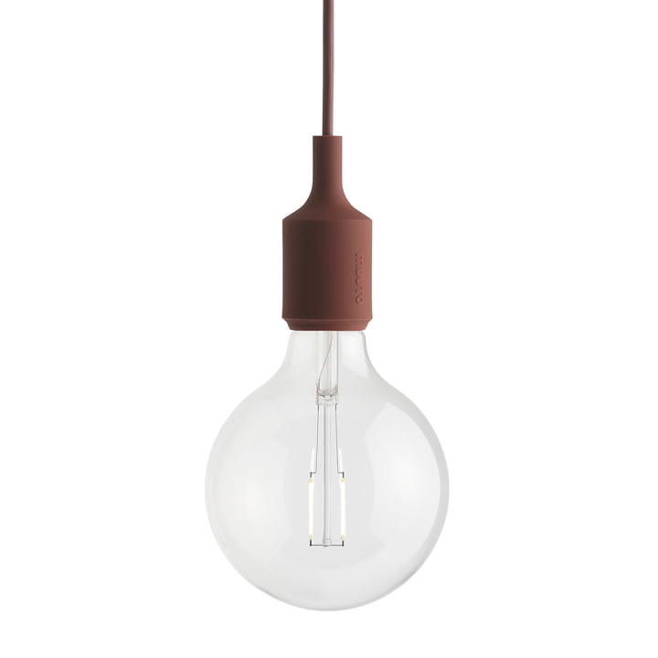 Socket E27 LED pendant lamp from Muuto in the finish deep red