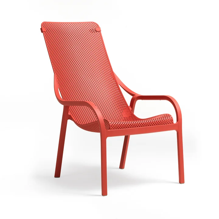 Net Outdoor Lounge chair from Nardi in coral