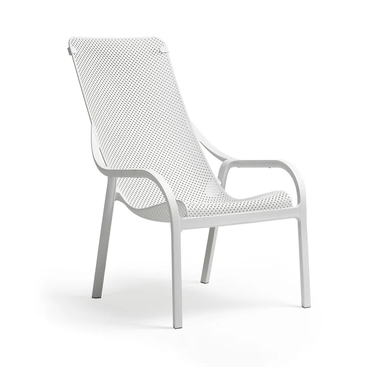 Net Outdoor Lounge chair from Nardi in bianco