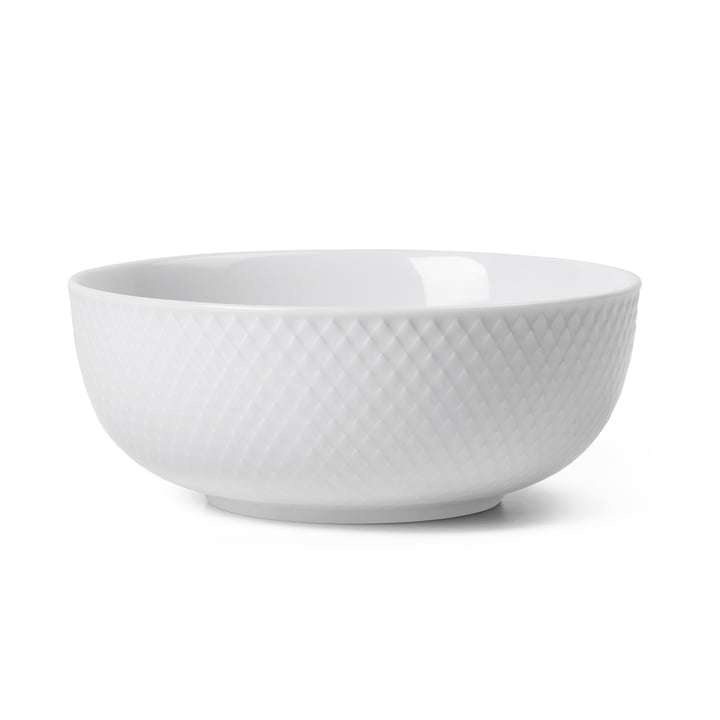 Rhombe Bowl from Lyngby Porcelæn in color white