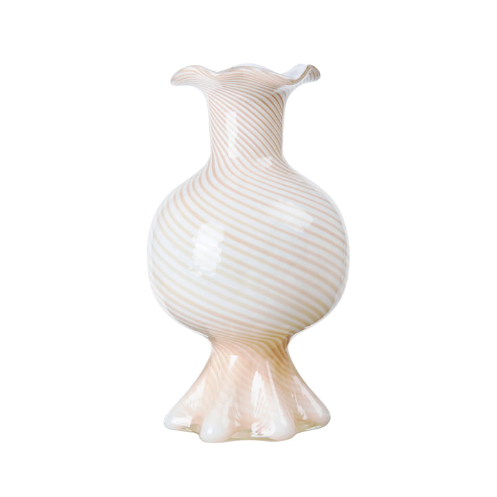 Mella Vase from Broste Copenhagen in color taupe sand / off-white