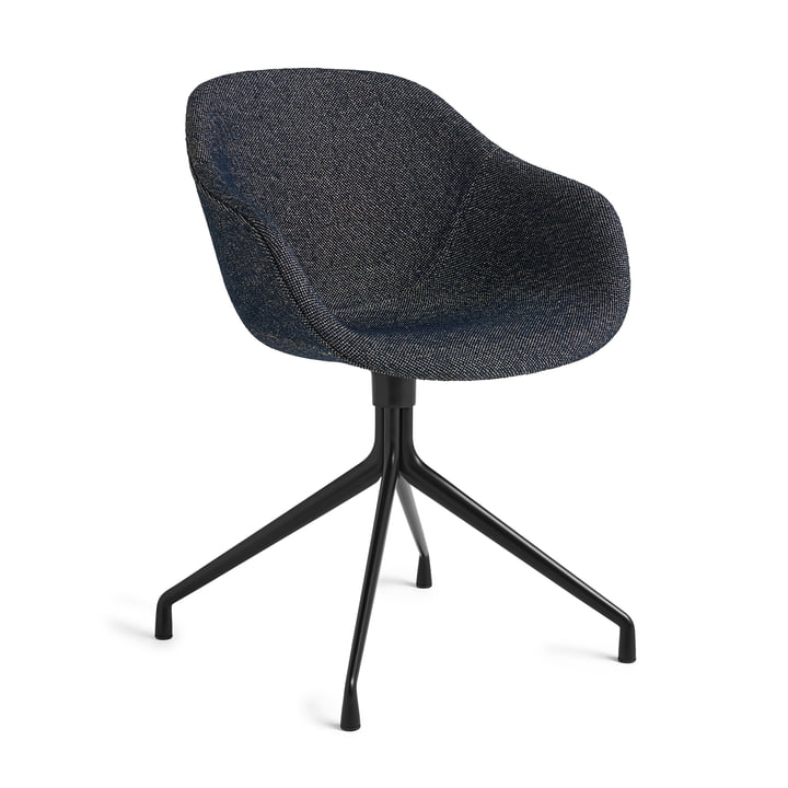 About A Chair AAC 221, aluminum powder coated black / Fairway dark blue by Hay