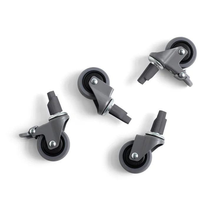Colour Crate Rollers L, gray, set of 4 from HAY