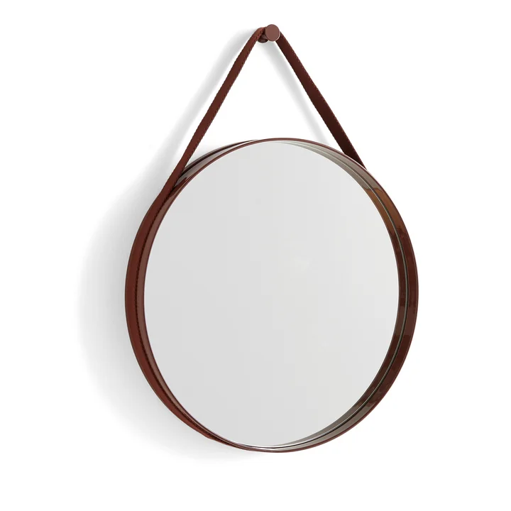 HAY - Strap Mirror No. 2, Ø 50 cm, dark brown
