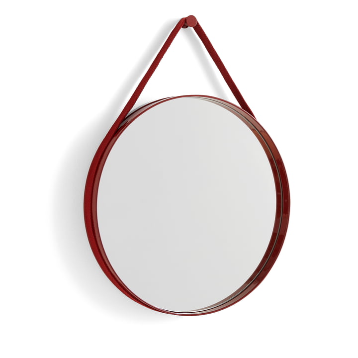 Hay - Strap Mirror No. 2, Ø 50 cm, red