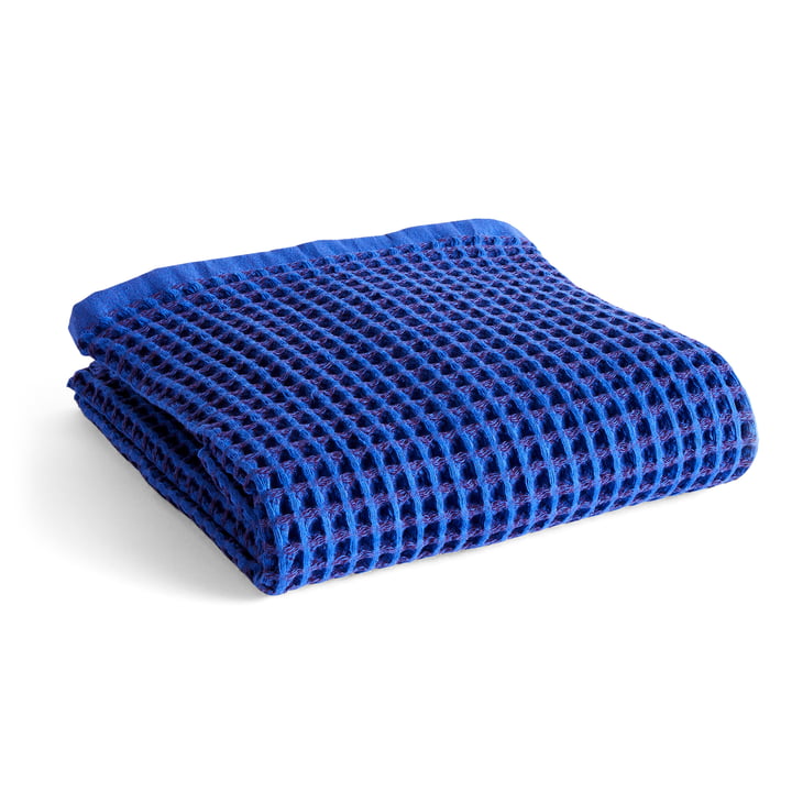 Waffle Bath towel, 70 x 140 cm, vibrant blue by Hay