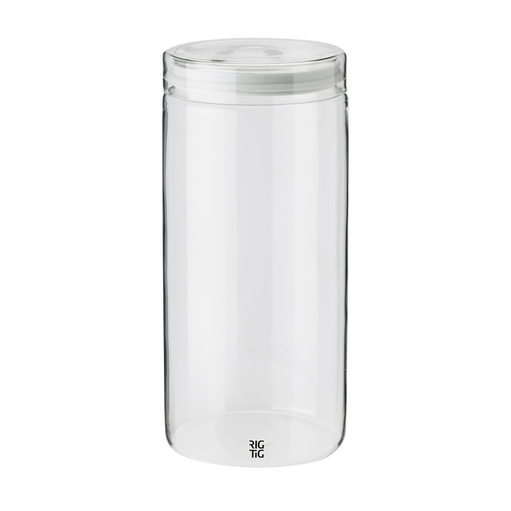 Store-It storage jar 1.5 l with lid by Rig-Tig by Stelton in color light gray