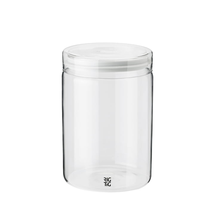Store-It storage jar 1 l with lid by Rig-Tig by Stelton in color light gray