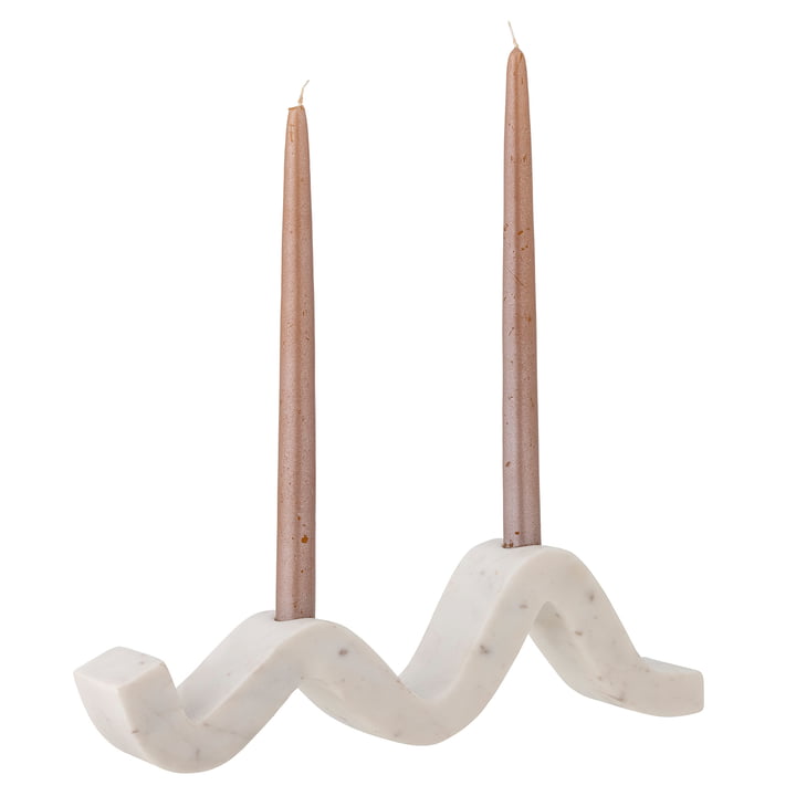 Bloomingville - Peggy candlestick, L 37 cm, white