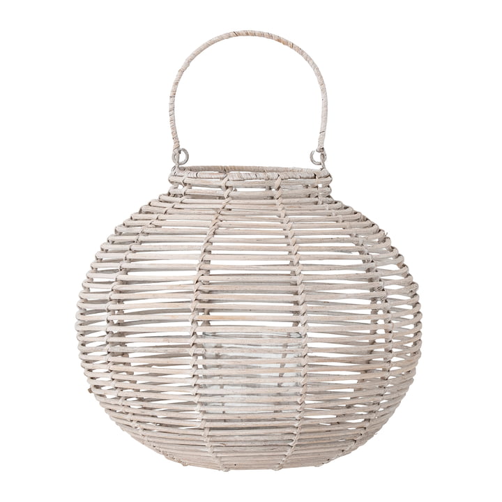 Bloomingville - Malua lantern with glass, Ø 30 cm, white