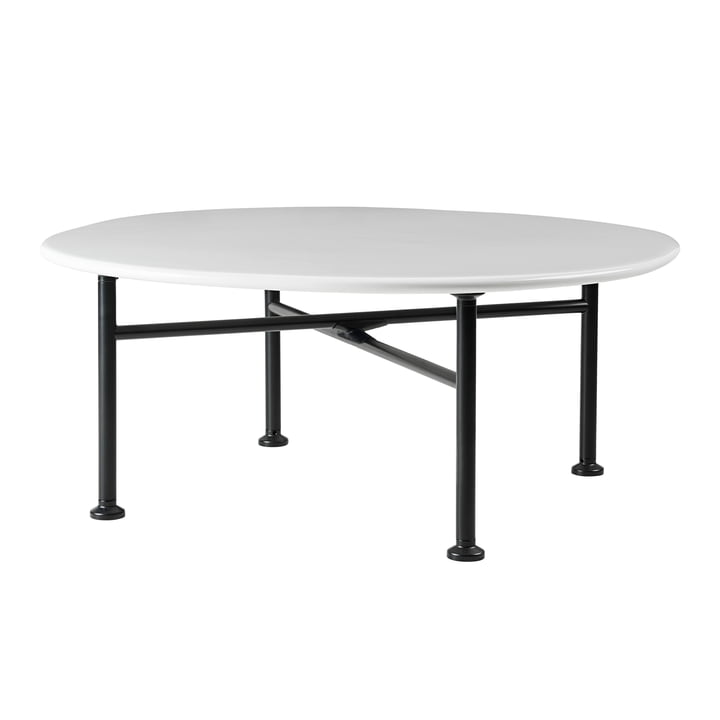 Carmel Outdoor lounge table from Gubi in the finish black semi matt / clam white