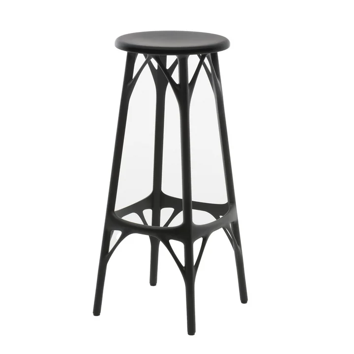 A.I. Bar stool, H 65 cm, black from Kartell
