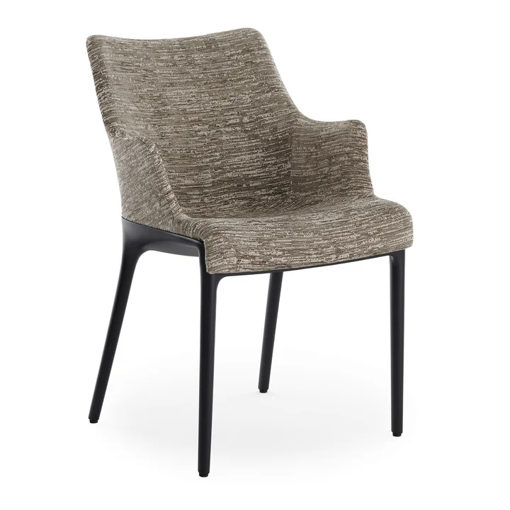 Eleganza Nia Armchair, frame black, fabric melange dove gray from Kartell