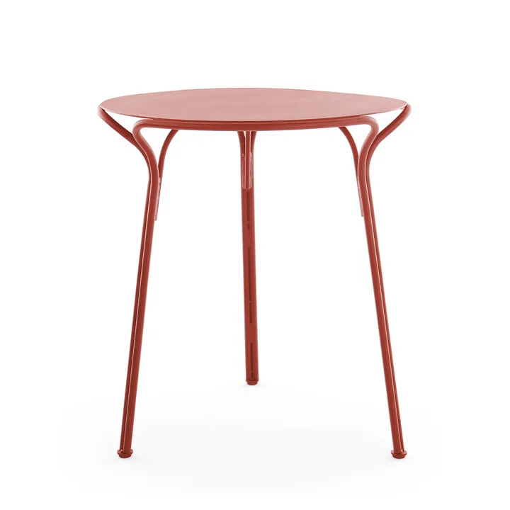 Hiray Garden table, Ø 60 cm, rust red by Kartell