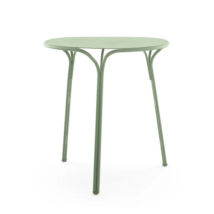 Hiray Garden table, Ø 60 cm, sage green by Kartell