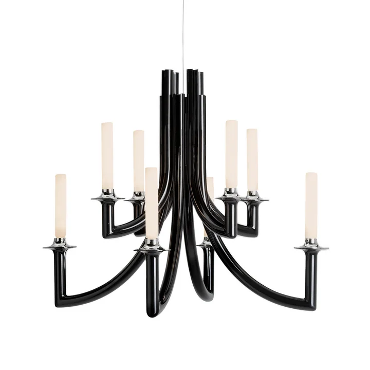 Khan Chandelier, polycarbonate, black glossy from Kartell