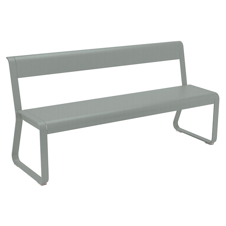 Fermob - Bellevie Bench with backrest outdoor, L 161 cm, lapilli gray