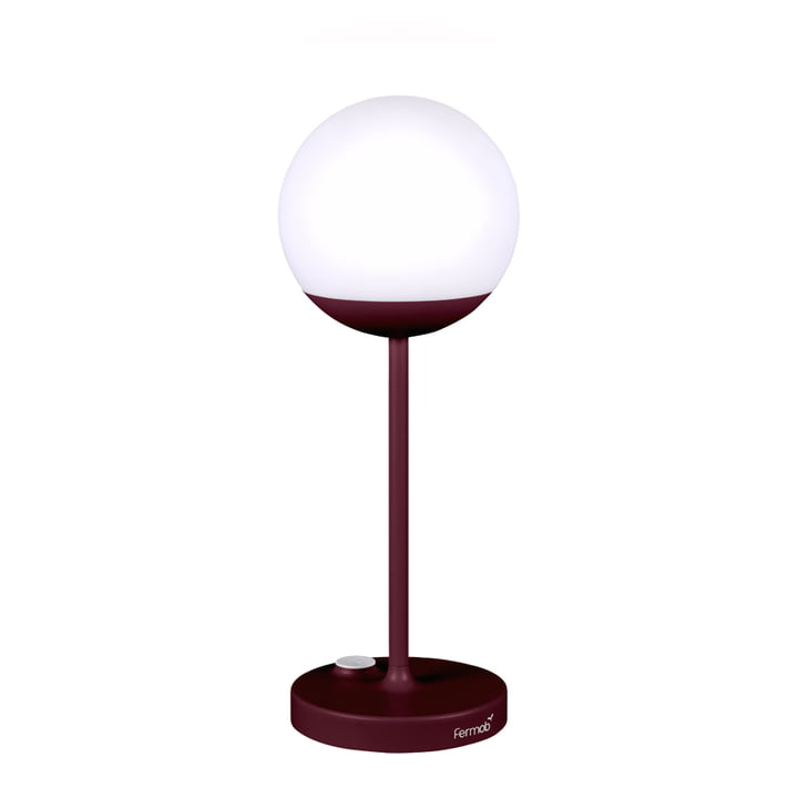 Mooon! Battery LED light from Fermob in the color black cherry