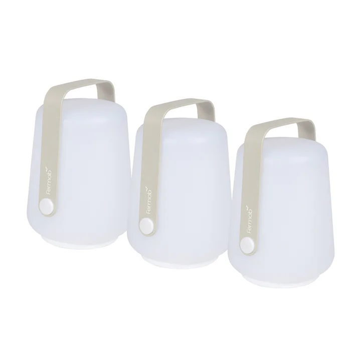 Fermob - Balad Rechargeable LED light, H 12 cm, set of 3, clay gray