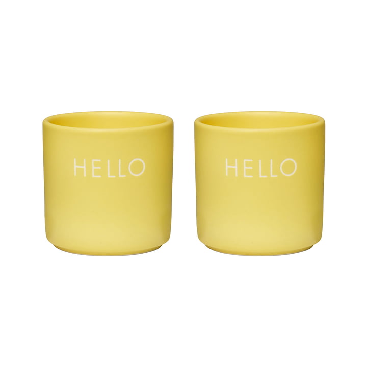 Egg cup Hello from Design Letters in color yellow