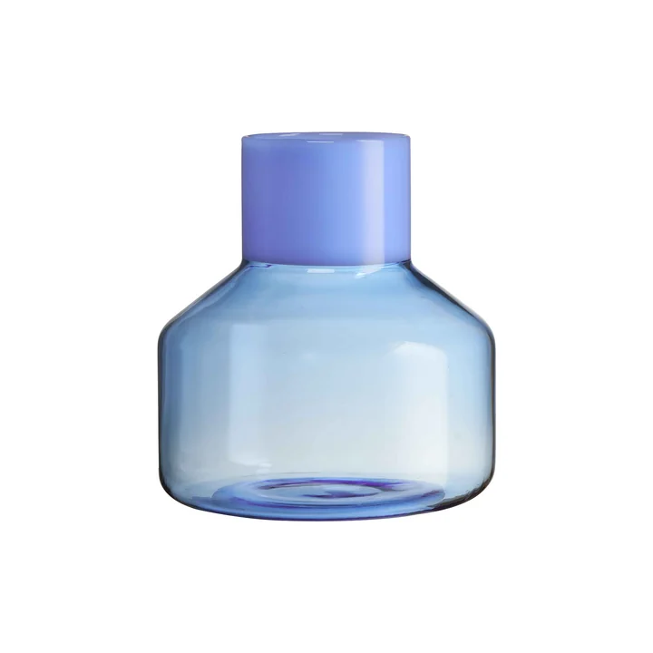 Generous vase medium from Design Letters in the version milky blue / blue