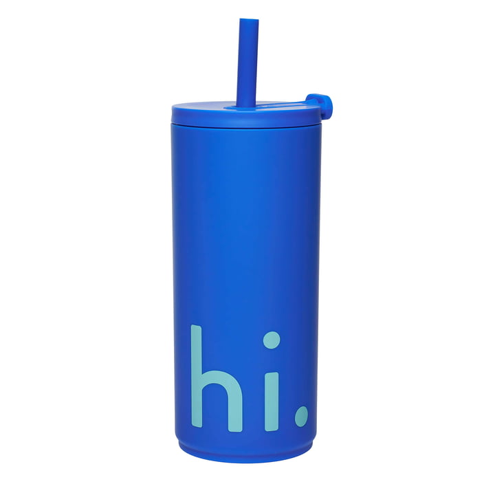 Hi Travel Drinking straw cup from Design Letters in the design cobalt blue