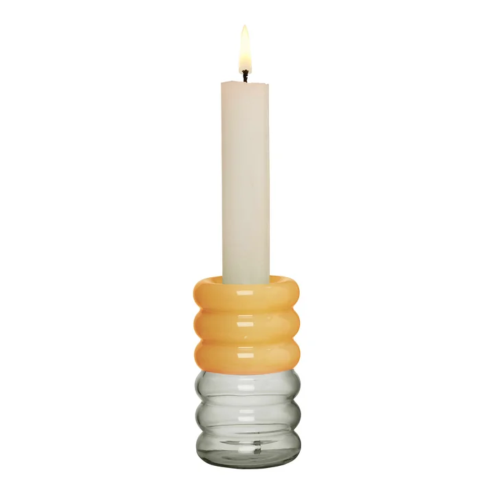 Hoop Candlestick from Design Letters in the version smoke / milky yellow
