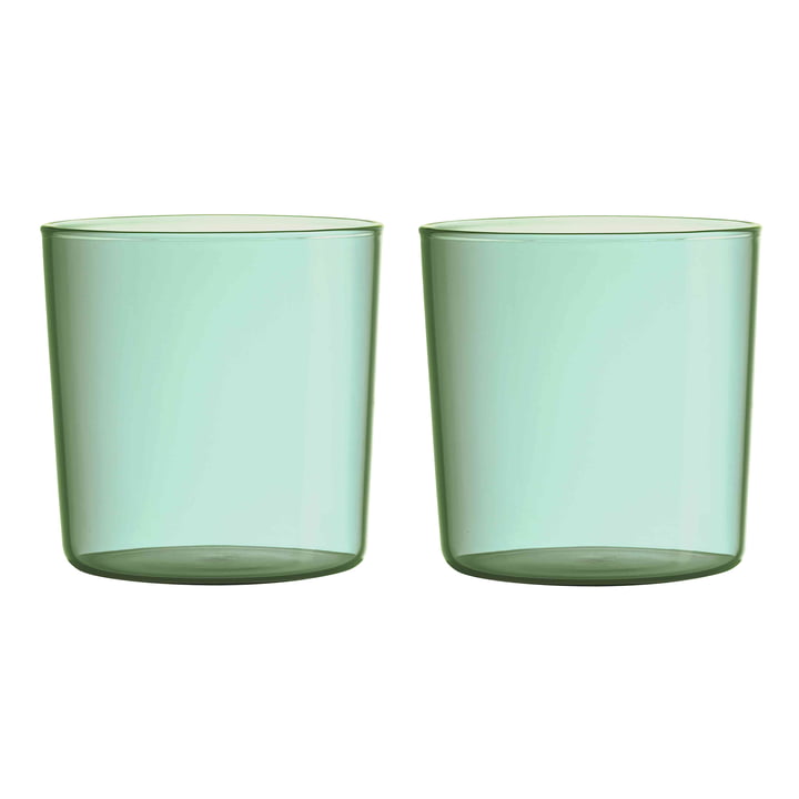 Kids Eco Drinking glass from Design Letters in color green (set of 2)