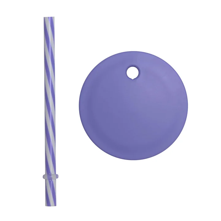 Straw lid for Kids Eco cup & drinking glass from Design Letters in color blue