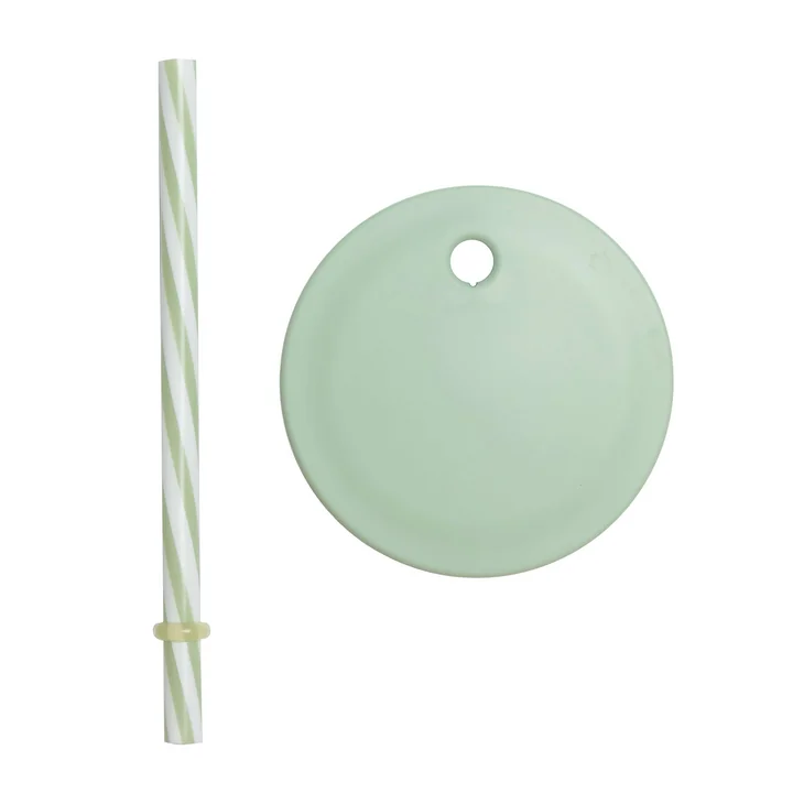 Straw lid for Kids Eco cup & drinking glass from Design Letters in color green
